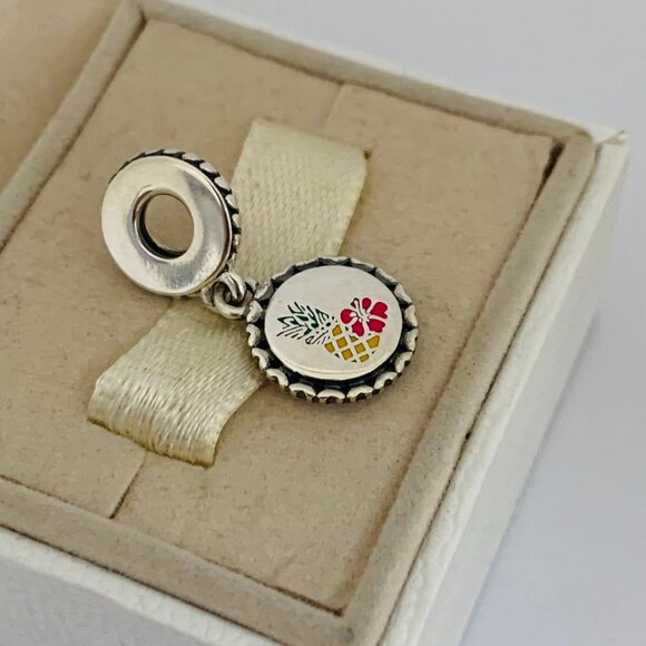 🧜🏾♀️🎀Pandora Pineapple Flowers Charm Aloha Hawaii Aloha Charm - Picture 4 of 4